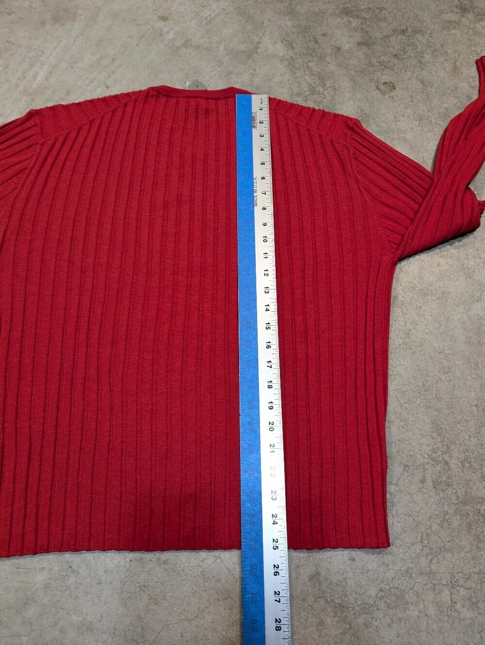 NWT J. Crew Red Ribbed V-Neck Pullover Merino Wool Women's 2X